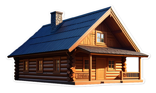 Simple log cabin sticker