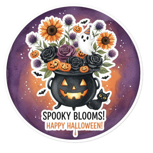 Spooky Blooms in a Black Pot