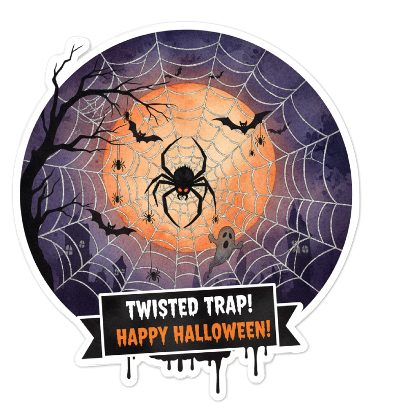 Halloween Spooky Spider in a Spider Web