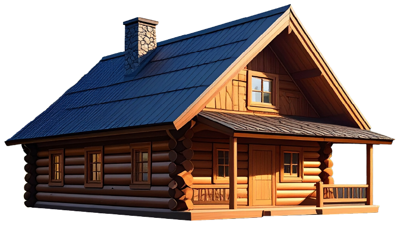 Simple log cabin sticker
