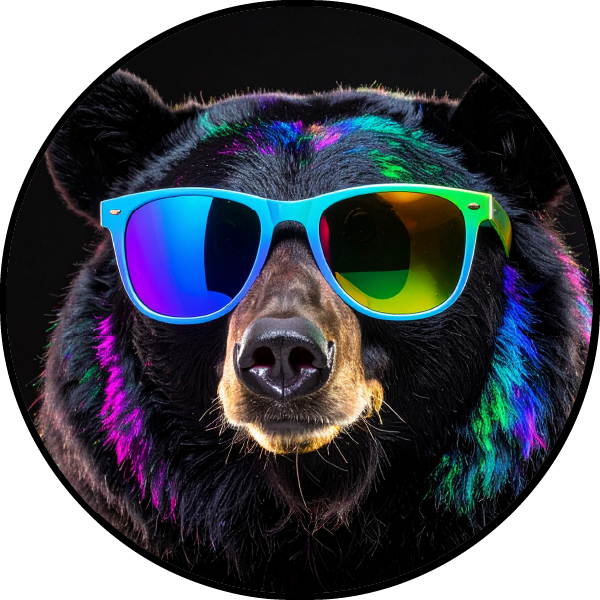 Black Bear with Sunglasses