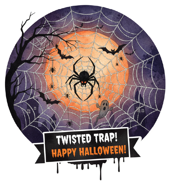Halloween Spooky Spider in a Spider Web